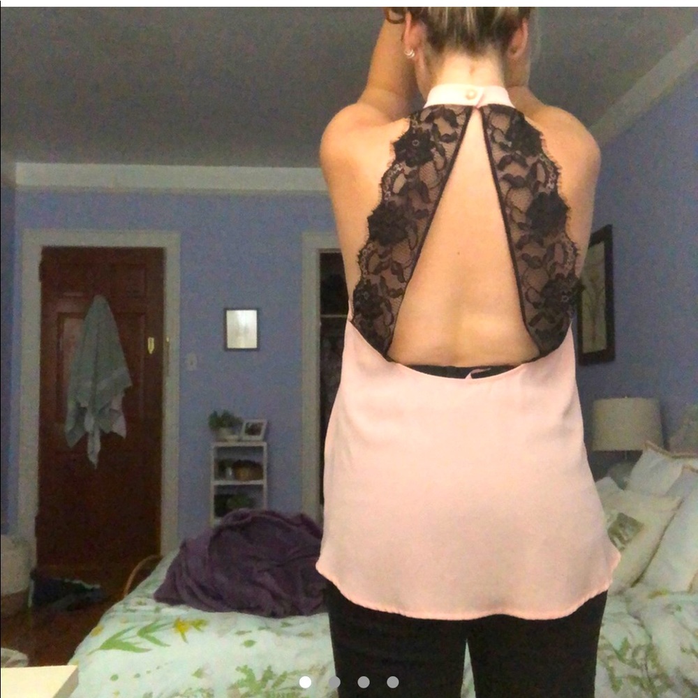 Lace Back Halter Top